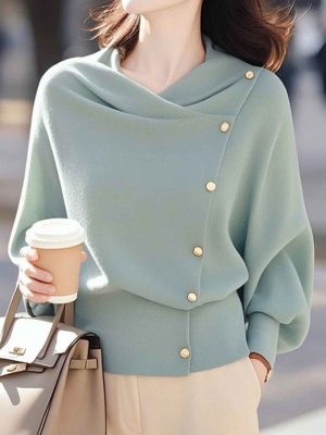 Brianna Loose Swing Solid Color Knitted Top