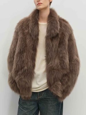 Kayla Classic Stand Collar Eco-Friendly Gradient Fur Outerwear